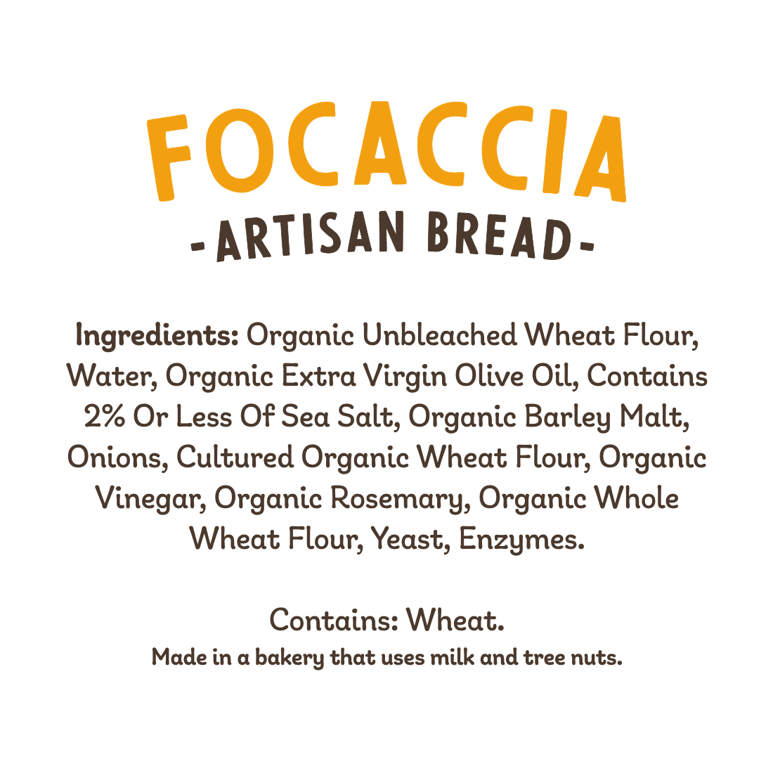 14oz Unsliced Focaccia 1/8